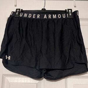 Under Armour Black Athletic Shorts with Elastic Waistband
